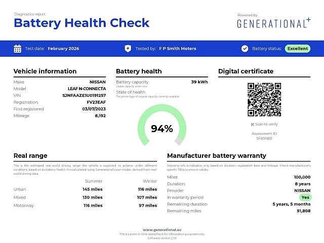 Nissan Leaf 110kW N-Connecta 39kWh 5dr Auto