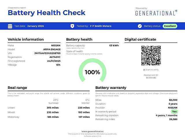 Nissan Ariya 160kW Engage 63kWh 5dr Auto